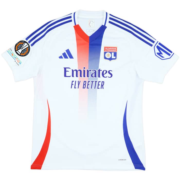 2024-25 Lyon Match Issue Europa League Home Shirt Caleta-Car #55