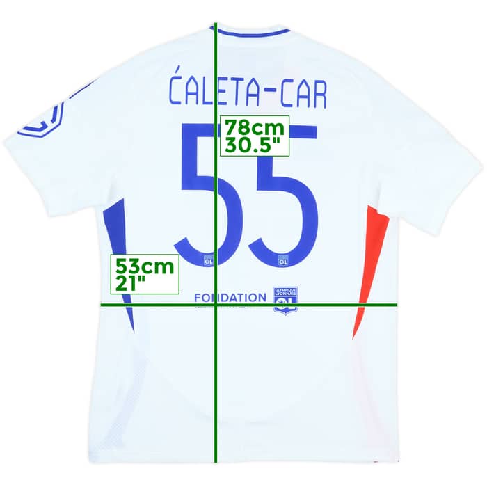 2024-25 Lyon Match Issue Europa League Home Shirt Caleta-Car #55