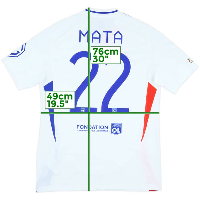 2024-25 Lyon Match Issue Europa League Home Shirt Mata #22