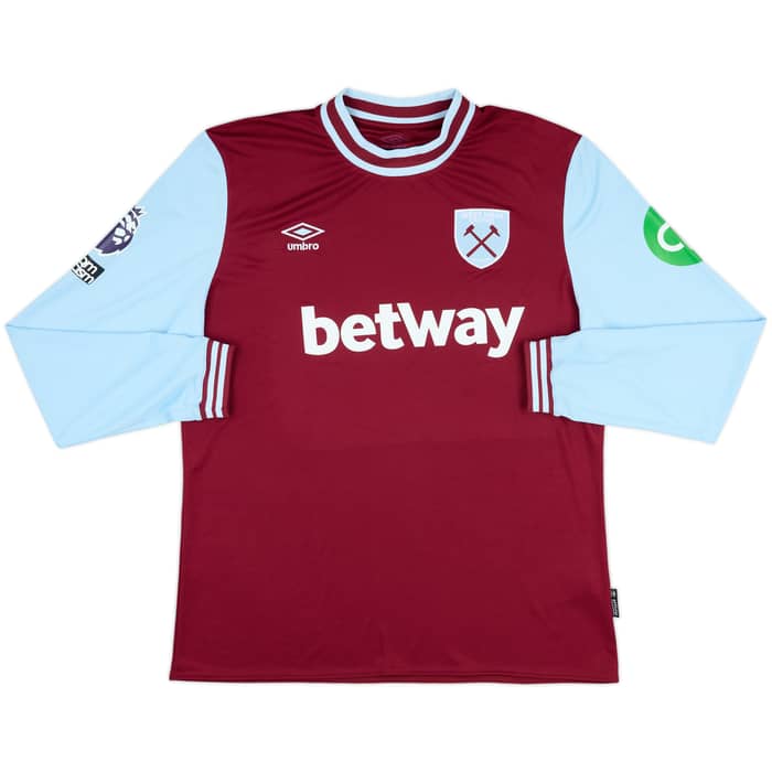 2024-25 West Ham Match Issue Home L/S Shirt Alvarez #19