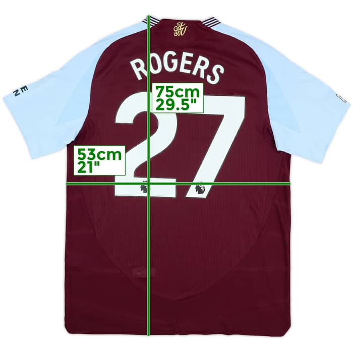 2024-25 Aston Villa Match Issue Home Shirt Rogers #27