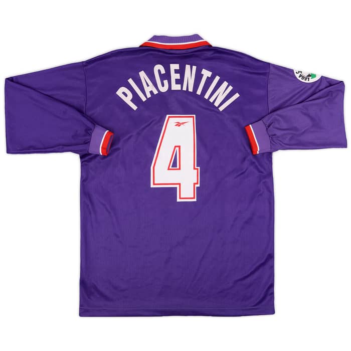 1996-97 Fiorentina Match Issue Home L/S Shirt Piacentini #4