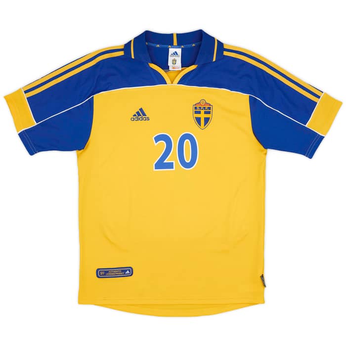 2000-02 Sweden Home Shirt Larsson #20 - 8/10 - (S)