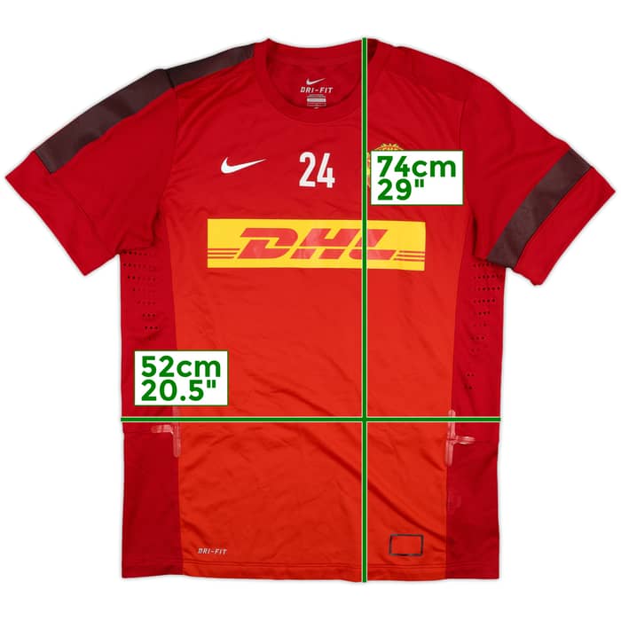 2013-14 Manchester United Player Issue Training Shirt #24 (Fletcher)
