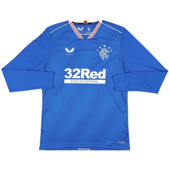 2020-21 Rangers Home L/S Shirt - 9/10 - (M)