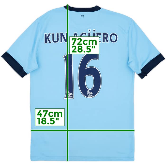 2014-15 Manchester City Home Shirt Kun Aguero #16 - 5/10 - (M)