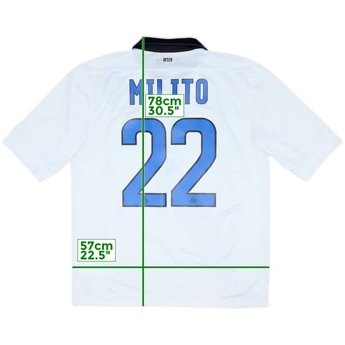 2011-12 Inter Milan Away Shirt Milito #22 - 6/10 - (L)