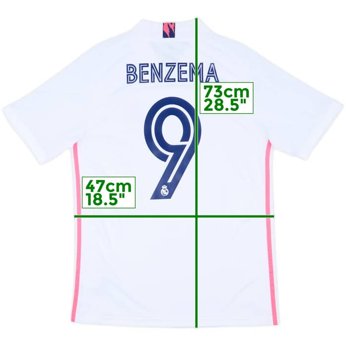 2020-21 Real Madrid Home Shirt Benzema #9 - 9/10 - (M)