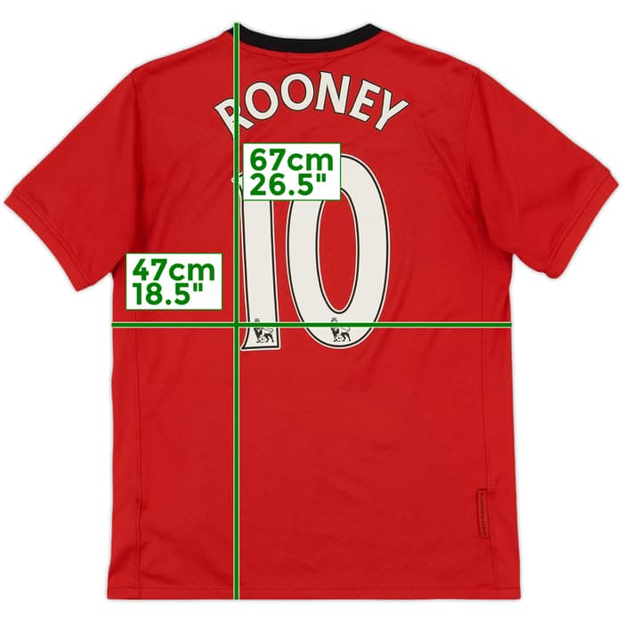 2009-10 Manchester United Home Shirt Rooney #10 - 6/10 - (XL.Boys)
