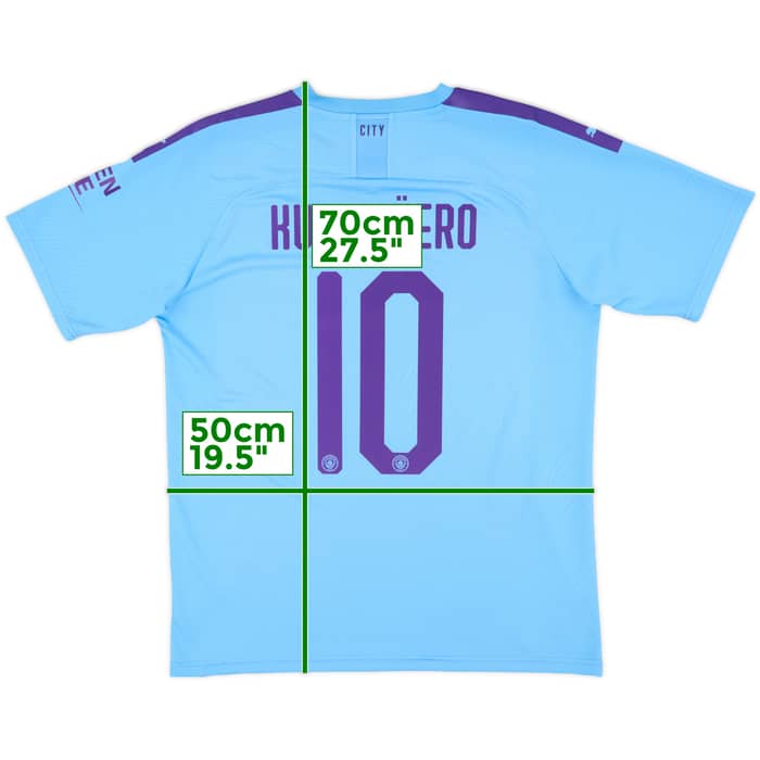 2019-20 Manchester City Home Shirt Kun Aguero #10 - 9/10 - (L)