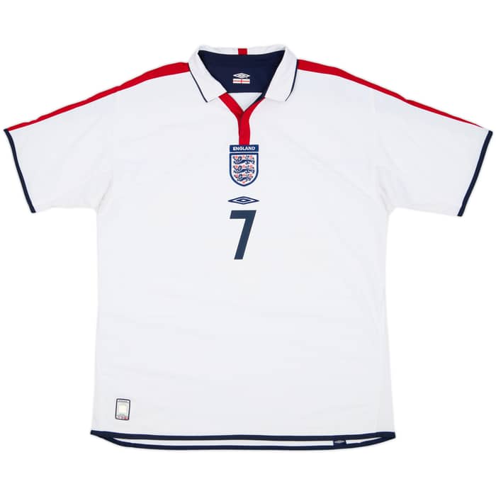 2003-05 England Home Shirt Beckham #7 - 5/10 - (XL)