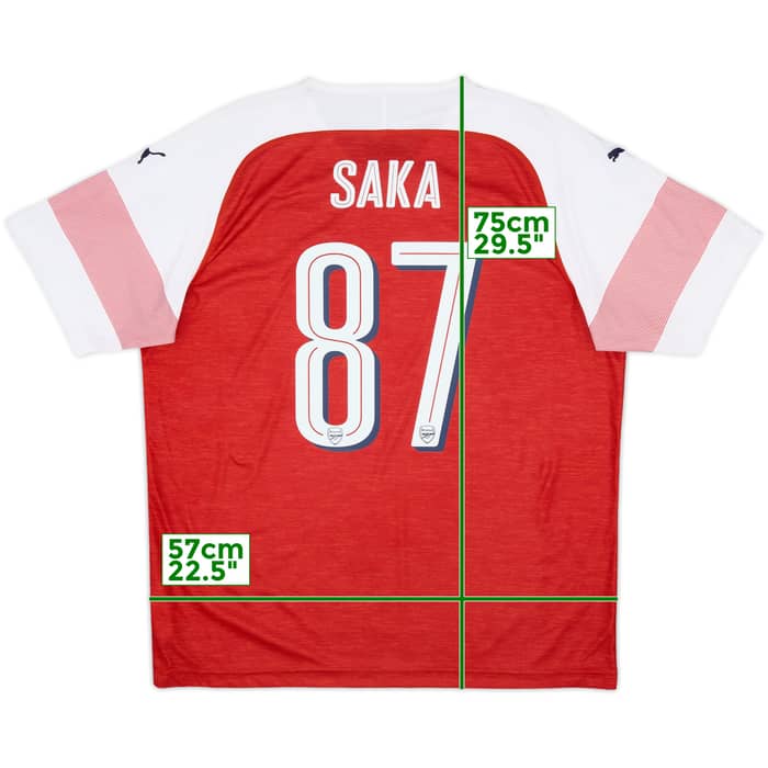 2018-19 Arsenal Home Shirt Saka #87 - 7/10 - (XL)