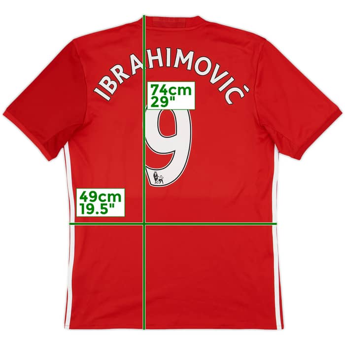 2016-17 Manchester United Home Shirt Ibrahimovic #9 - 8/10 - (M)