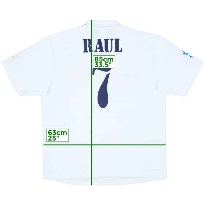 2001 Real Madrid Home Shirt Raul #7 - 9/10 - (XL)