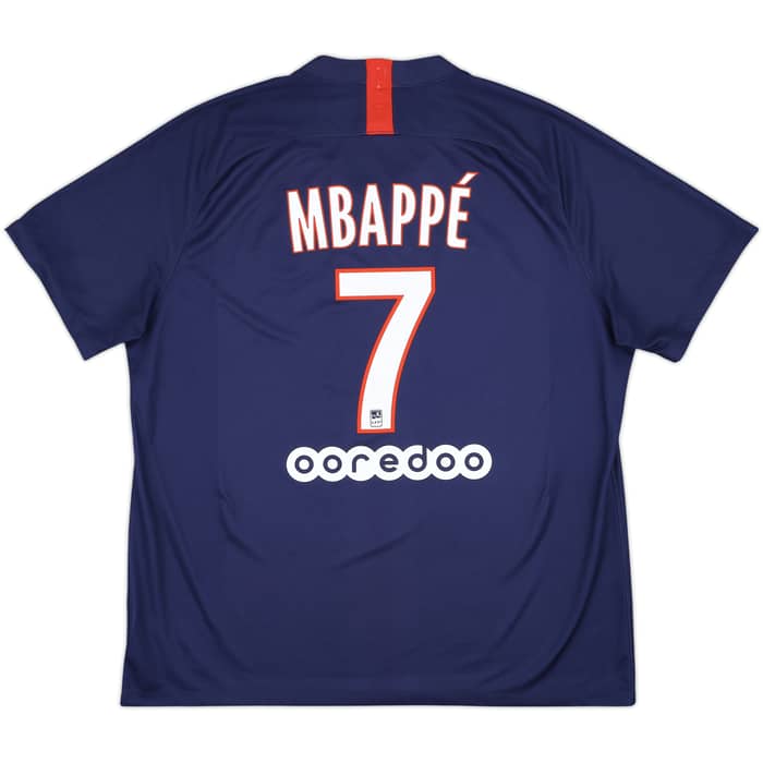 2019-20 Paris Saint-Germain Home Shirt Mbappe #7 - 9/10 - (XXL)