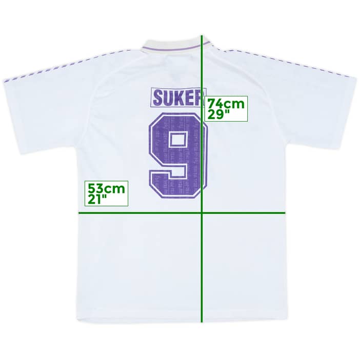 1996-97 Real Madrid Taquy Home Shirt Suker #9 - 9/10 - (L)
