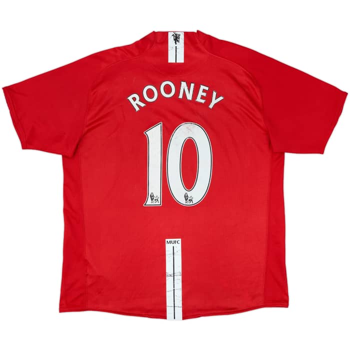 2007-09 Manchester United Home Shirt Rooney #10 - 5/10 - (XL)
