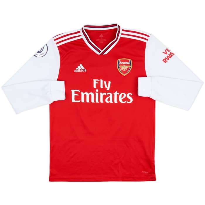 2019-20 Arsenal Home L/S Shirt Aubameyang #14 - 7/10 - (S)