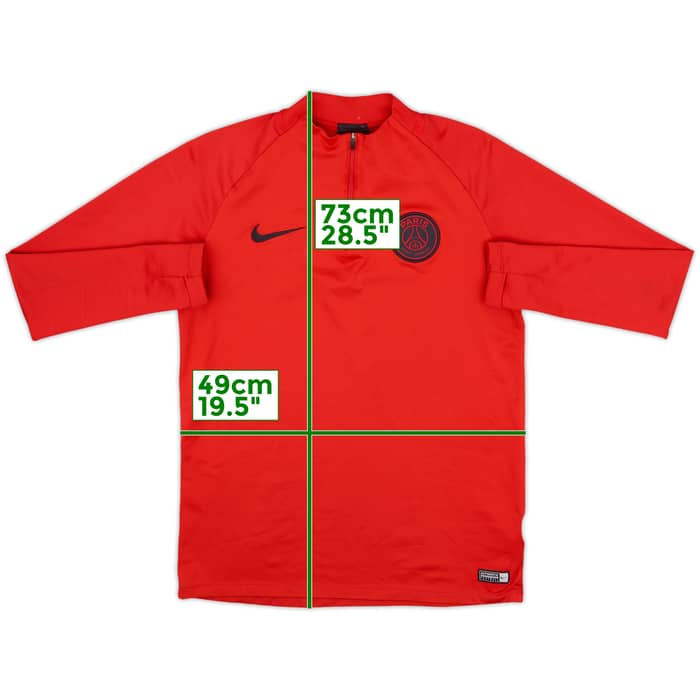 2019-20 Paris Saint-Germain Nike 1/4 Zip Drill Top - 8/10 - (M)