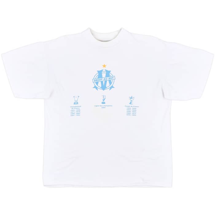 1993-94 Olympique Marseille adidas Cotton Tee - 7/10 - (S)