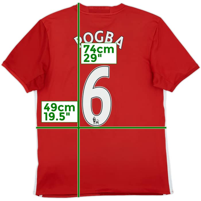 2016-17 Manchester United Home Shirt Pogba #6 - 7/10 - (M)
