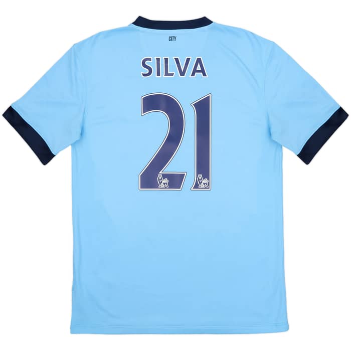 2014-15 Manchester City Home Shirt Silva #21 - 7/10 - (M)