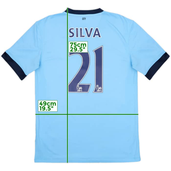 2014-15 Manchester City Home Shirt Silva #21 - 7/10 - (M)