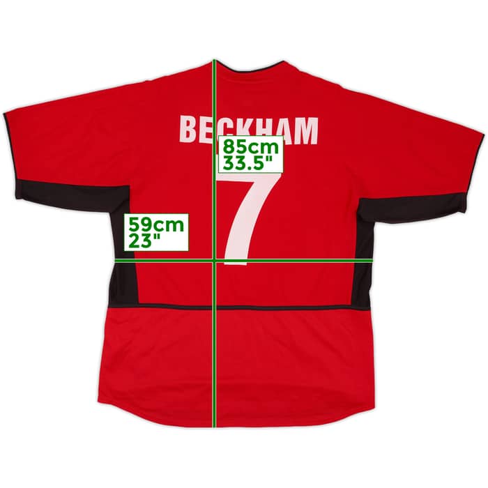 2002-04 Manchester United Home Shirt Beckham #7 - 8/10 - (XL)