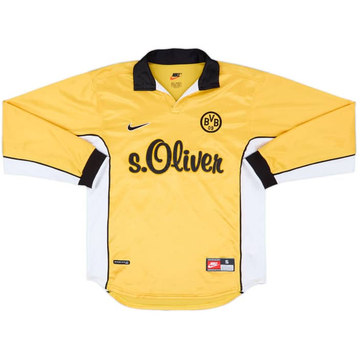 1998-00 Borussia Dortmund Home L/S Shirt - 5/10 - (S)
