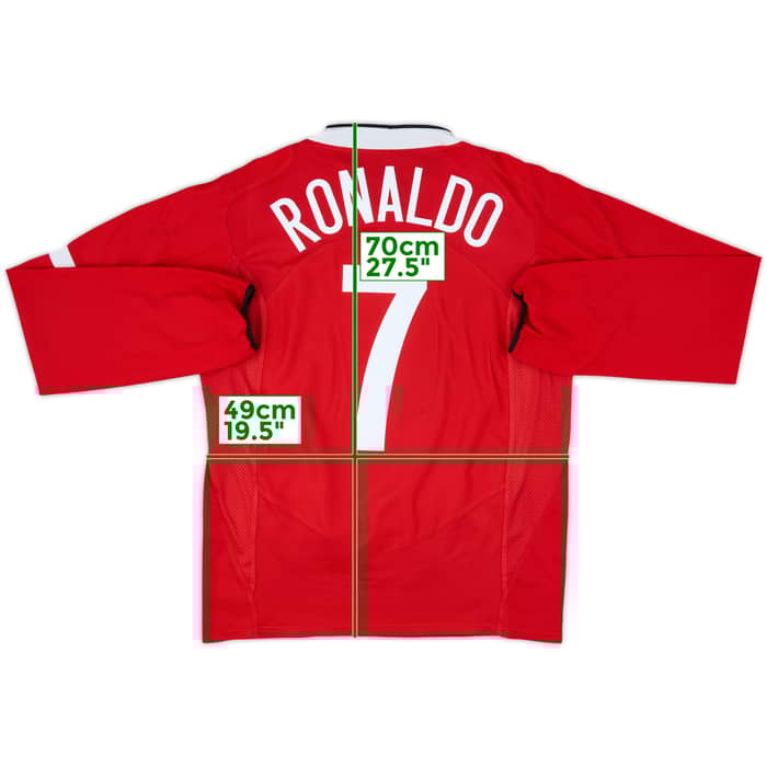 2004-06 Manchester United Home L/S Shirt Ronaldo #7 - 6/10 - (M)