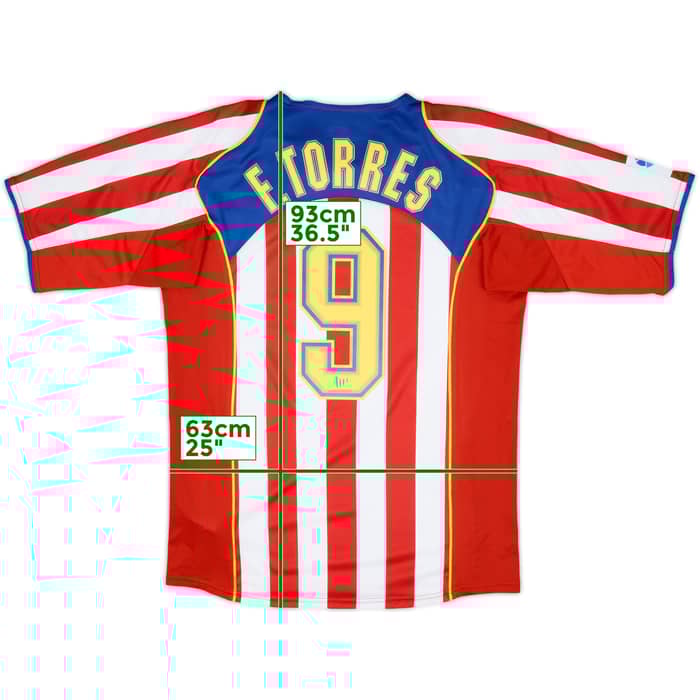 2004-05 Atletico Madrid Home Shirt Torres #9 - 8/10 - (M)