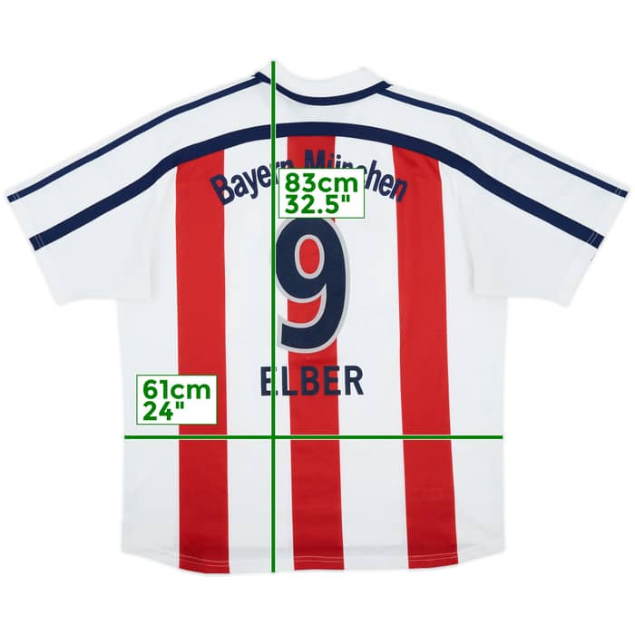 2000-01 Bayern Munich Away Shirt Elber #9 - 7/10 - (XL)