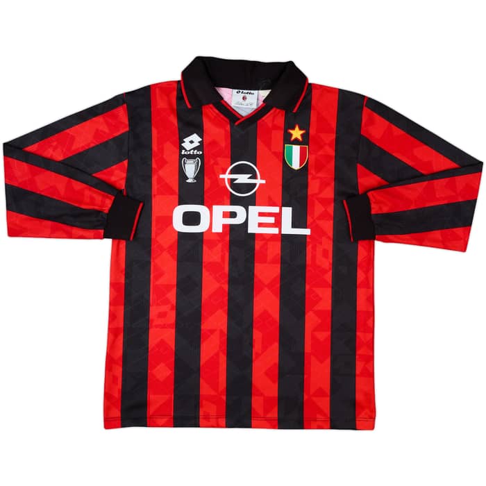 1994-95 AC Milan Home L/S Shirt Baggio #18 - 6/10 - (L)