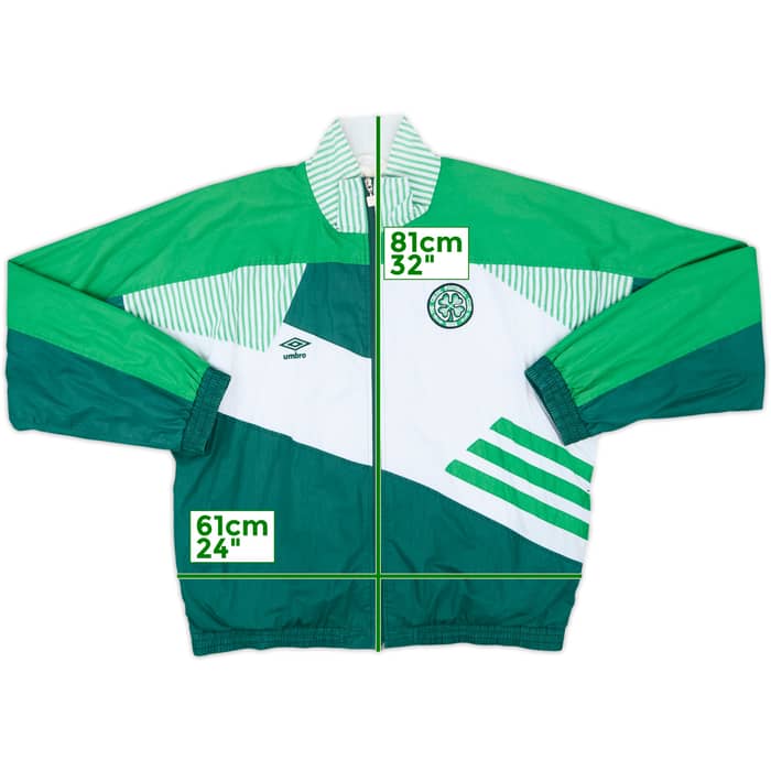 1991-92 Celtic Umbro Track Jacket - 8/10 - (XL)