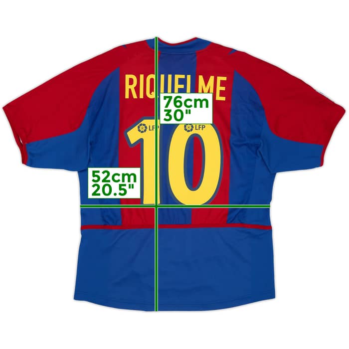 2002-03 Barcelona Home Shirt Riquelme #10 - 8/10 - (M)