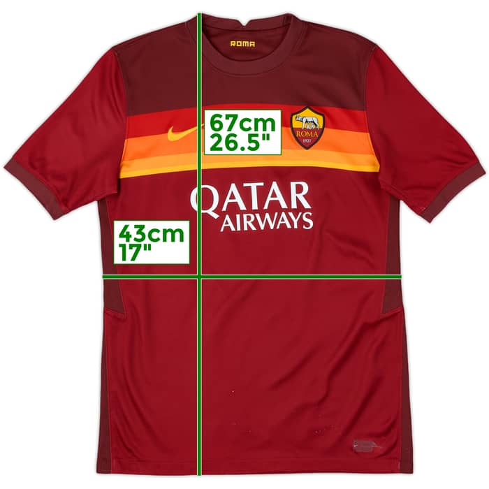 2020-21 Roma Home Shirt - 8/10 - (XL.Boys)