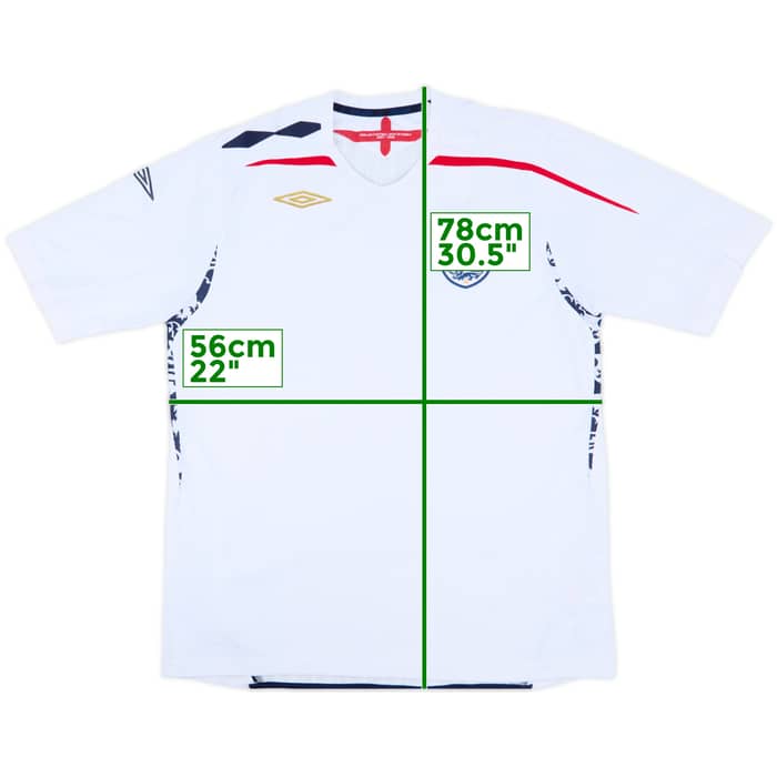 2007-09 England Home Shirt - 5/10 - (XL)