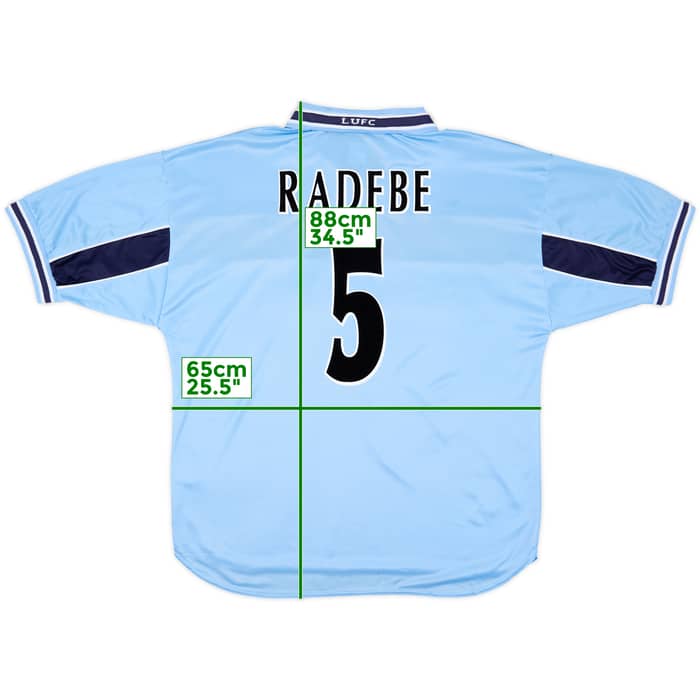 1999-00 Leeds United Away Shirt Radebe #5 - 9/10 - (XL)