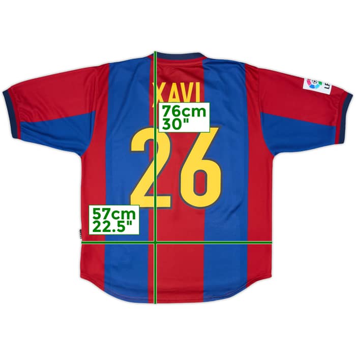 1998-00 Barcelona Home Shirt Xavi #26 - 9/10 - (L)