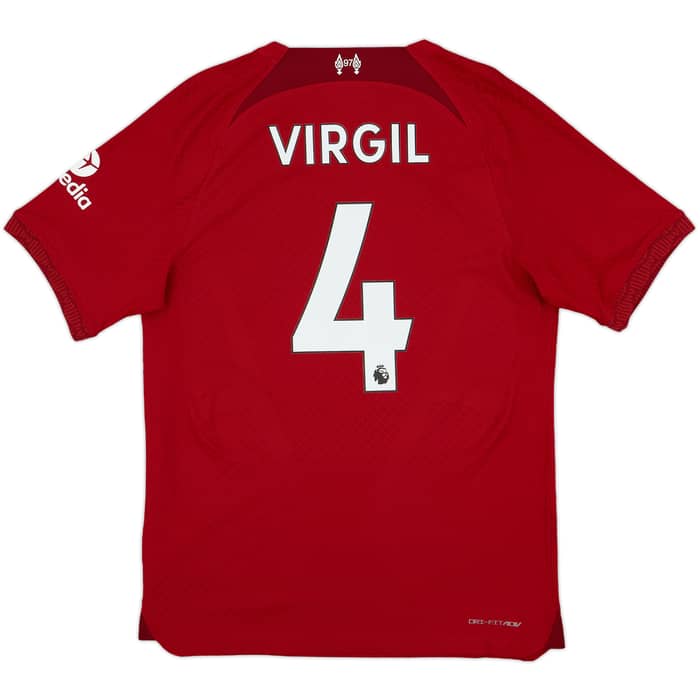 2022-23 Liverpool Authentic Home Shirt Virgil #4 - 10/10 - (M)