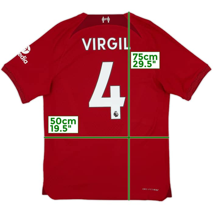 2022-23 Liverpool Authentic Home Shirt Virgil #4 - 10/10 - (M)