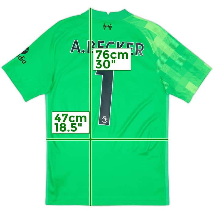 2021-22 Liverpool GK S/S Shirt A.Becker #1 - 10/10 - (S)