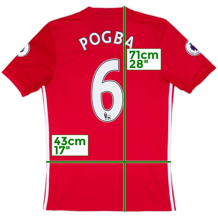 2016-17 Manchester United Home Shirt Pogba #6 - 9/10 - (S)