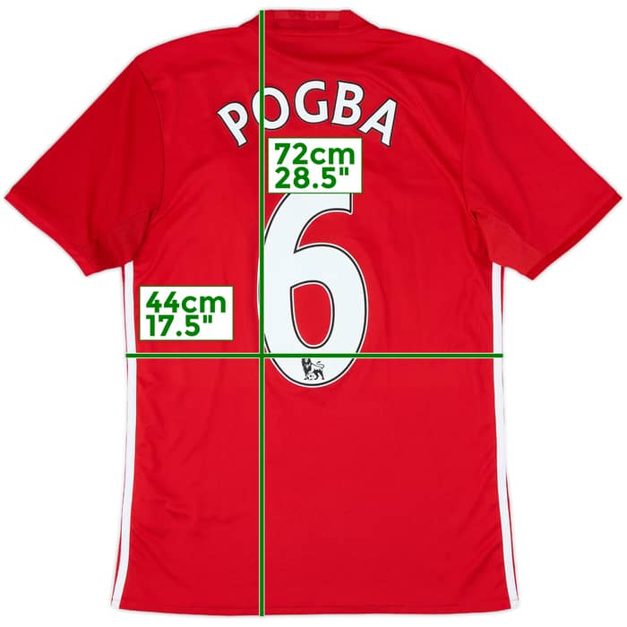 2015-16 Manchester United Home Shirt Pogba #6 - 7/10 - (S)