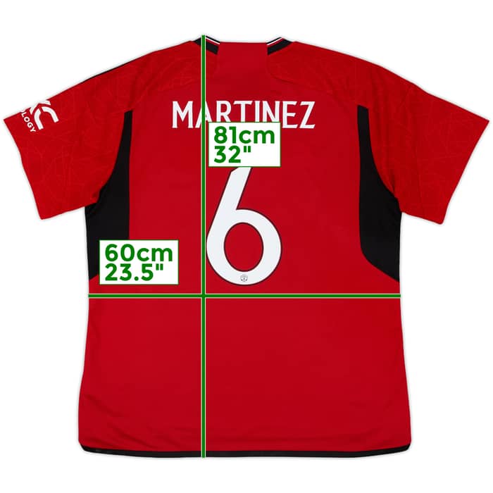 2023-24 Manchester United Home Shirt Martinez #6 - 9/10 - (XL)