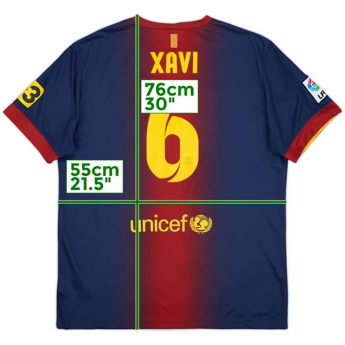 2012-13 Barcelona Home Shirt Xavi #6 - 8/10 - (L)