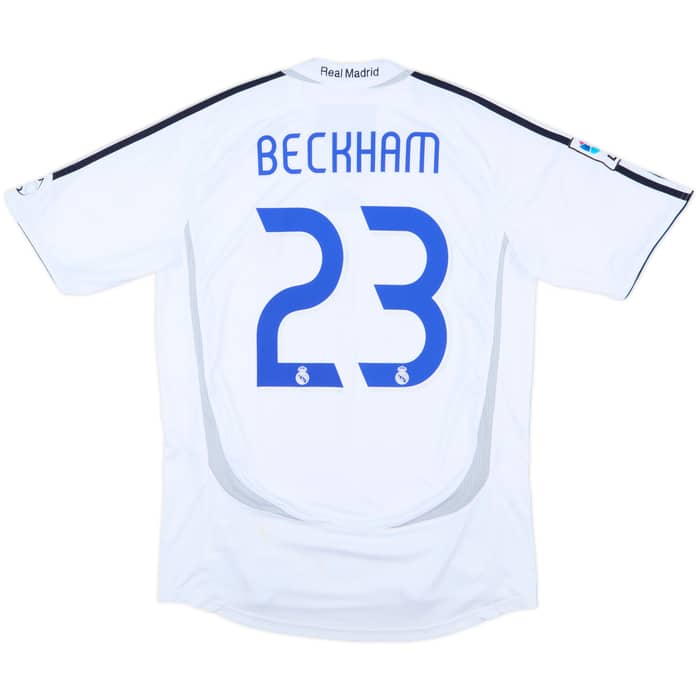 2006-07 Real Madrid Home Shirt Beckham #23 - 7/10 - (M)