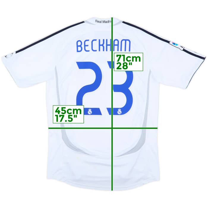 2006-07 Real Madrid Home Shirt Beckham #23 - 7/10 - (M)