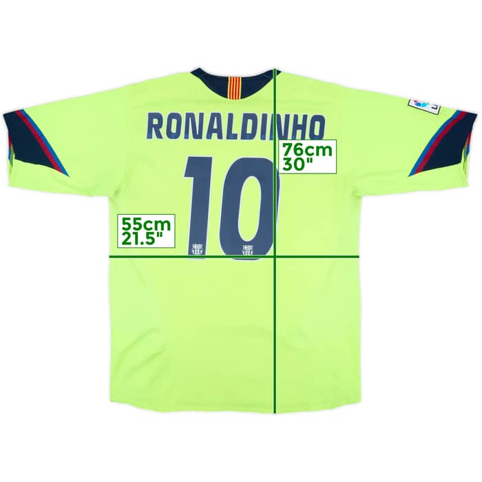 2005-06 Barcelona Away Shirt Ronaldinho #10 - 8/10 - (XL)