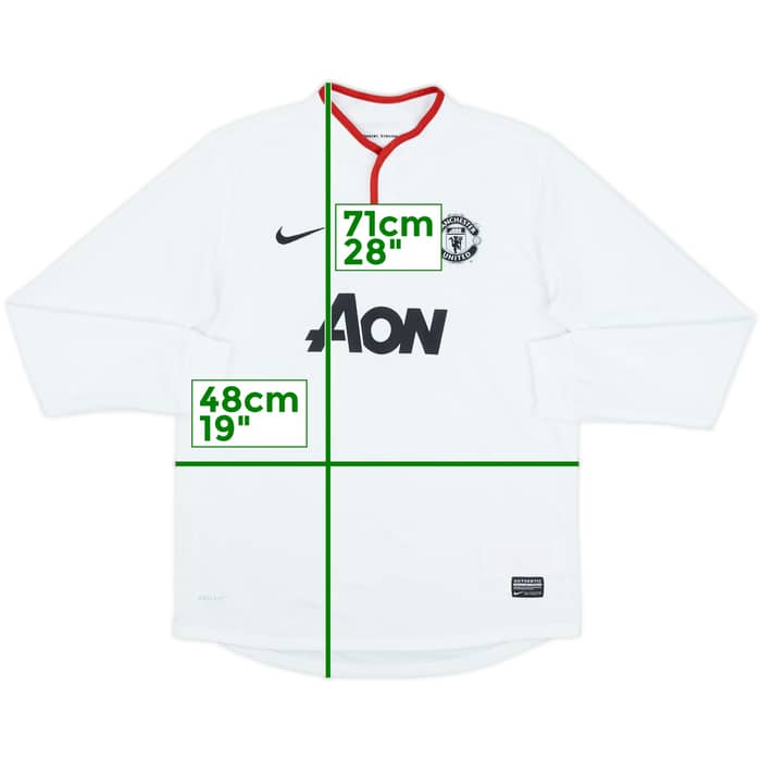 2012-14 Manchester United Away L/S Shirt - 9/10 - (XL.Boys)